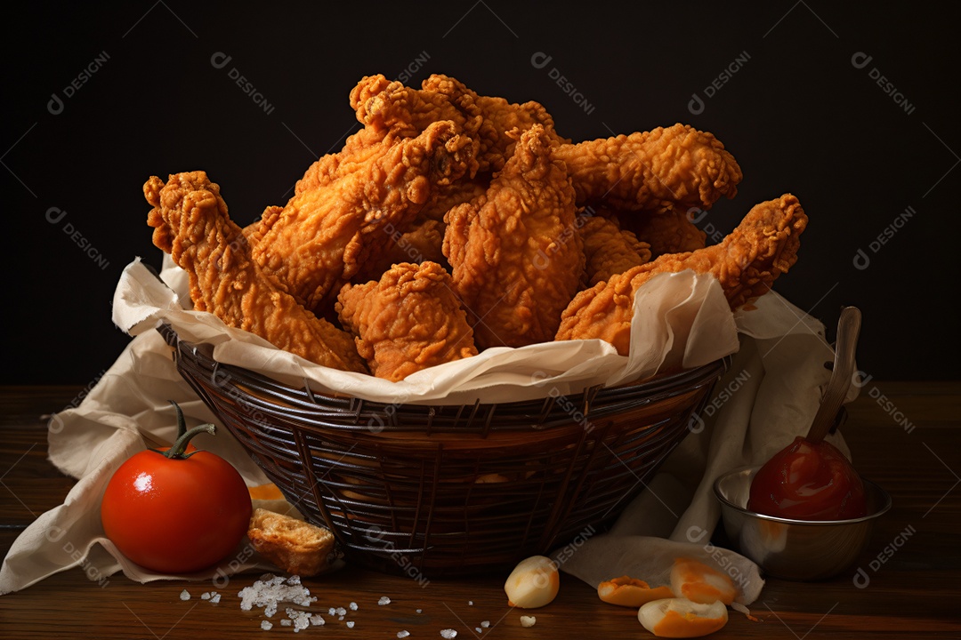 Delicioso frango frito crocante