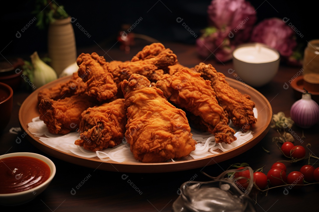 Delicioso frango frito crocante