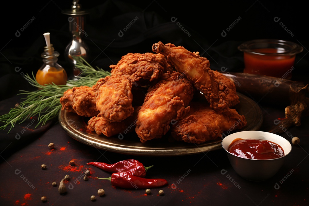 Delicioso frango frito crocante