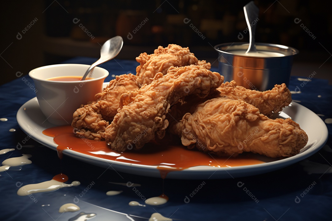 Delicioso frango frito crocante