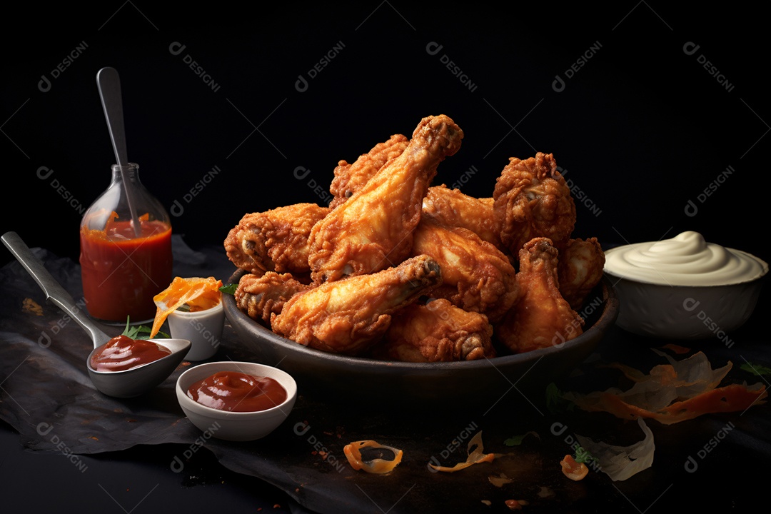 Delicioso frango frito crocante