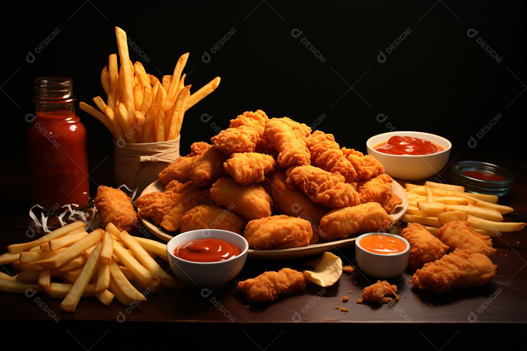 Delicioso frango frito crocante