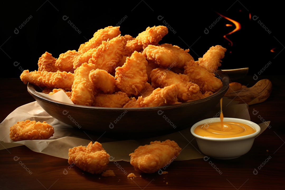 Delicioso frango frito crocante