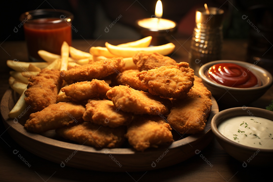 Delicioso frango frito crocante