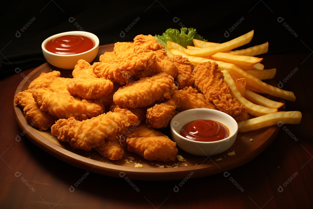 Delicioso frango frito crocante