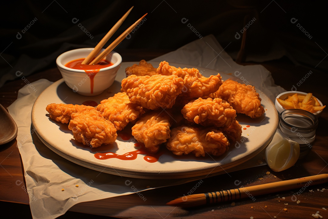 Delicioso frango frito crocante