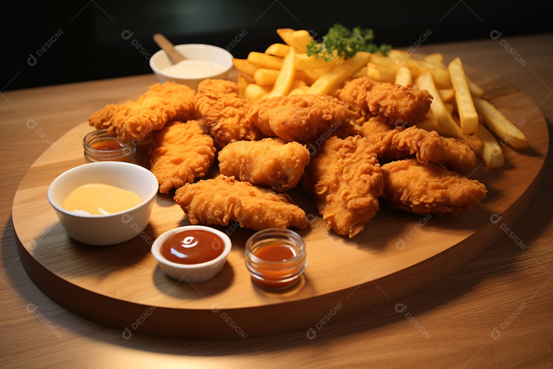 Delicioso frango frito crocante