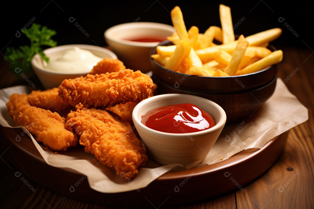 Delicioso frango frito crocante