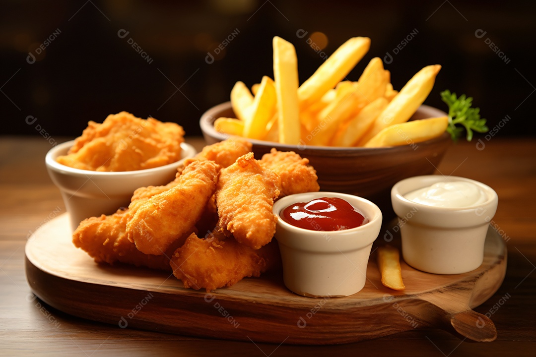 Delicioso frango frito crocante