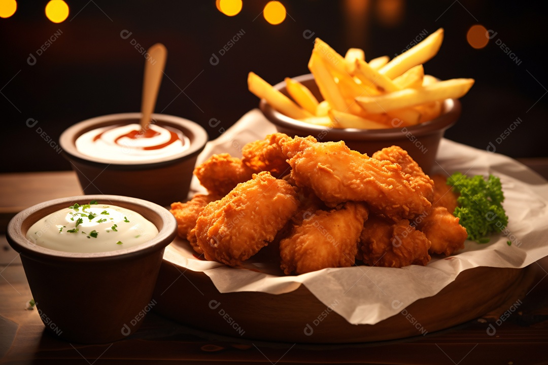 Delicioso frango frito crocante