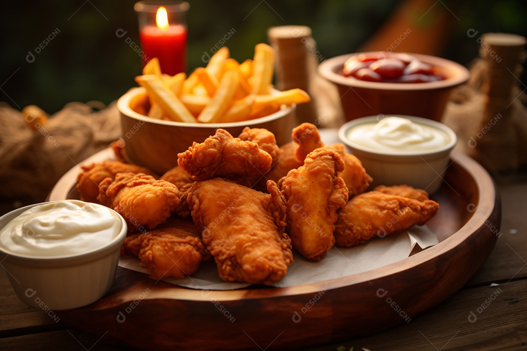 Delicioso frango frito crocante