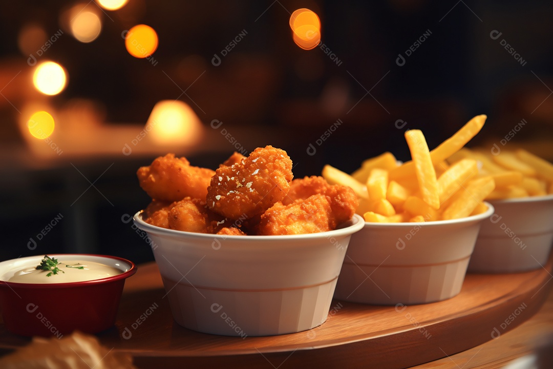 Delicioso frango frito crocante