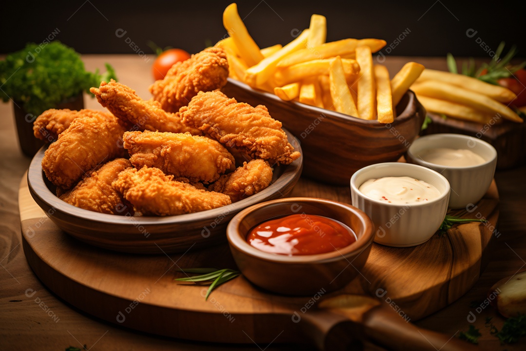 Delicioso frango frito crocante