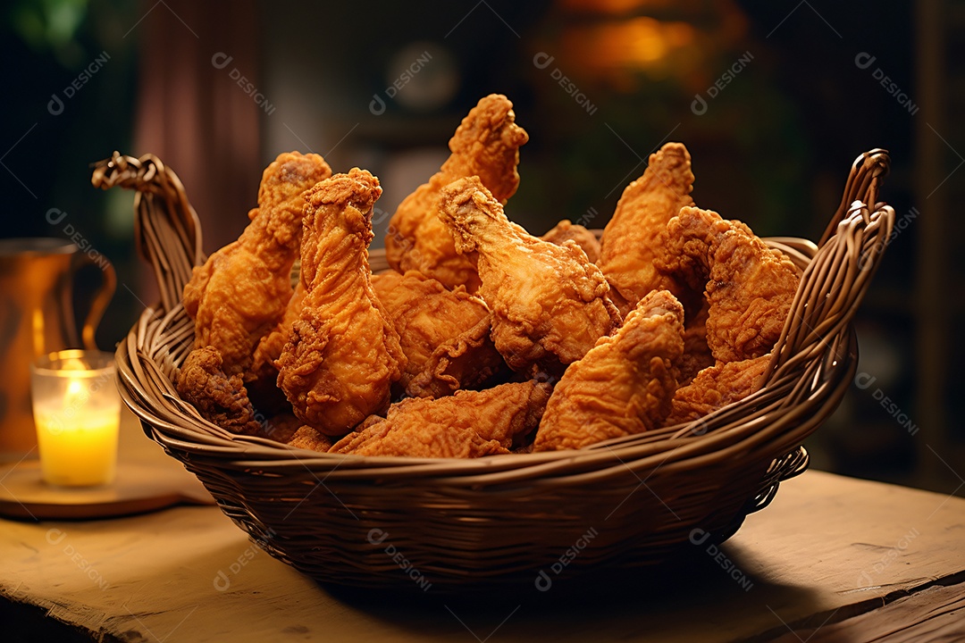 Delicioso frango frito crocante