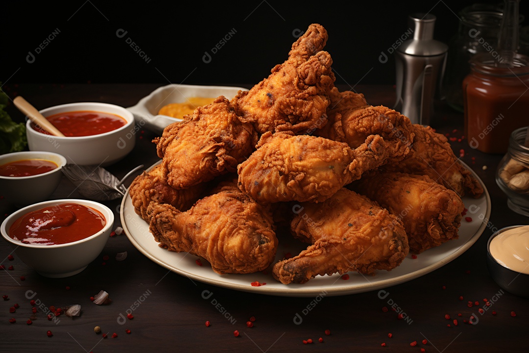 Delicioso frango frito crocante