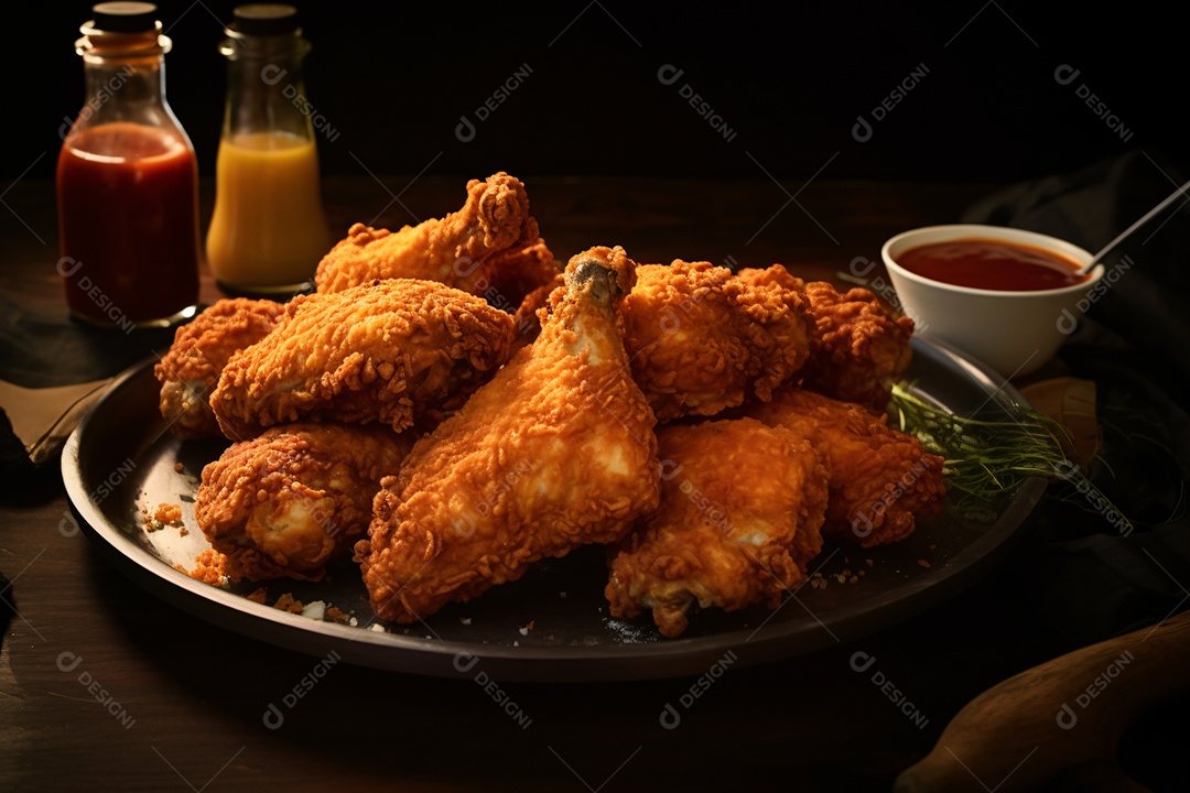 Delicioso frango frito crocante