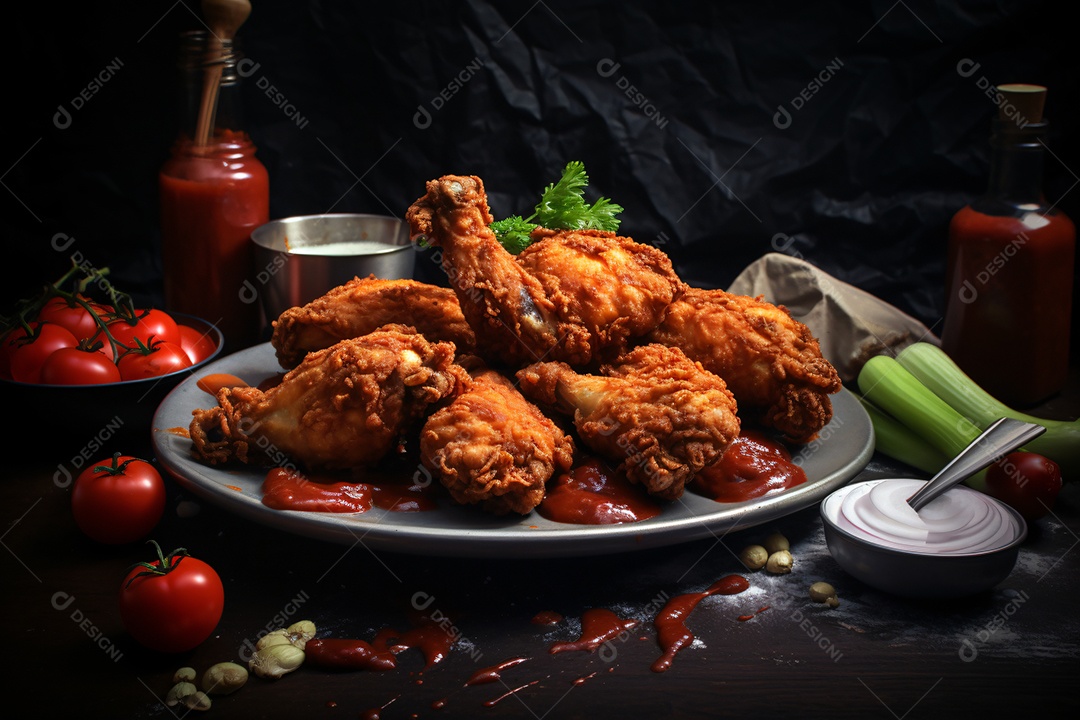 Delicioso frango frito crocante