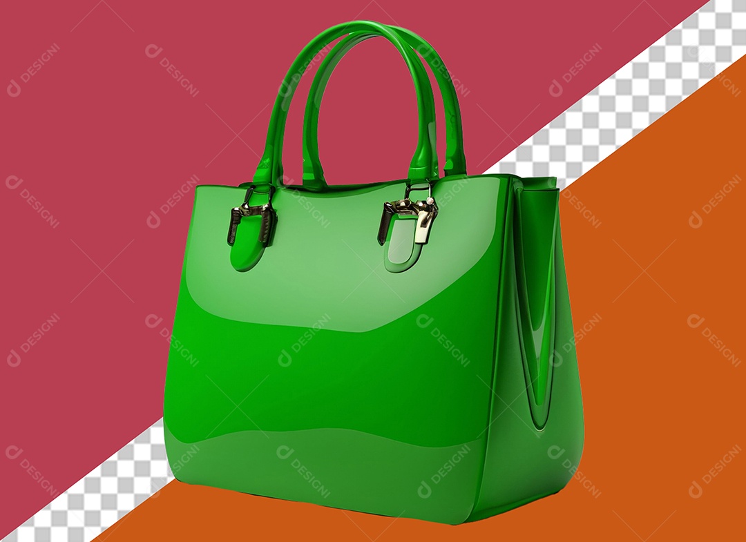 Green Handbag 3D Element for PSD Composition