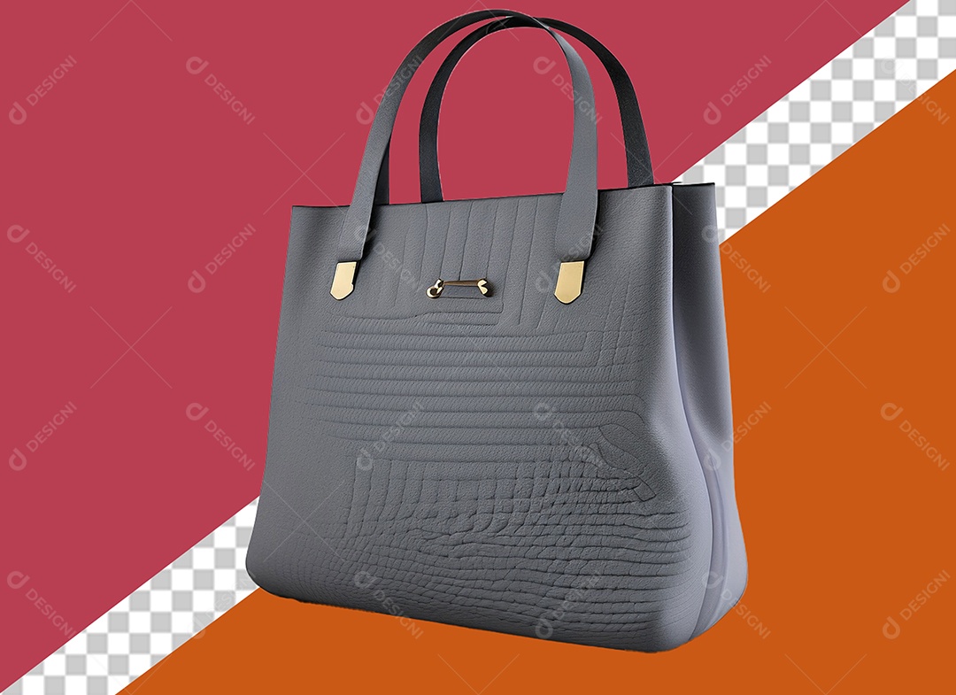 Bolsa de Mão Cinza Elemento 3D para Composição PSD