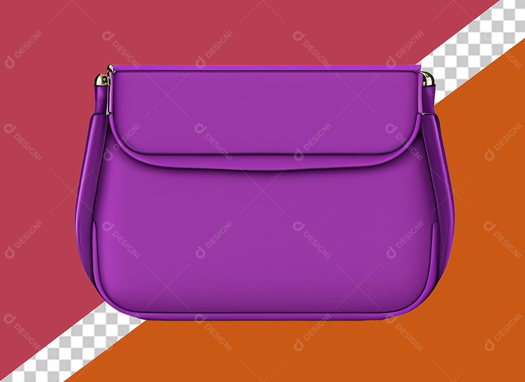 Bolsa de Mão Roxa Elemento 3D para Composição PSD