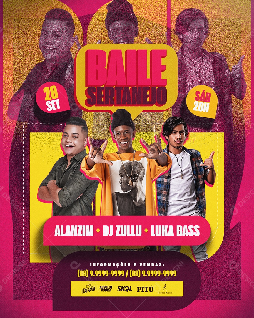 Feed Flyer Baile Sertanejo Social Media PSD Editável