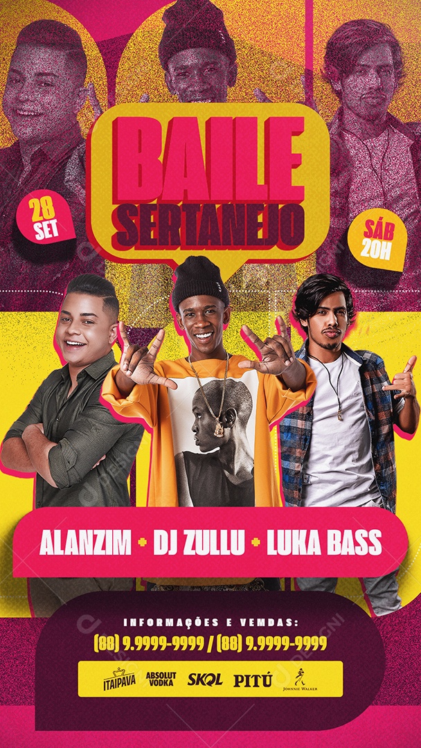Social Media Flyer Baile Sertanejo PSD Editável