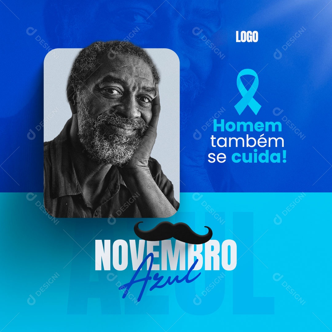 Homem Também Se Cuida Novembro Azul Social Media PSD Editável