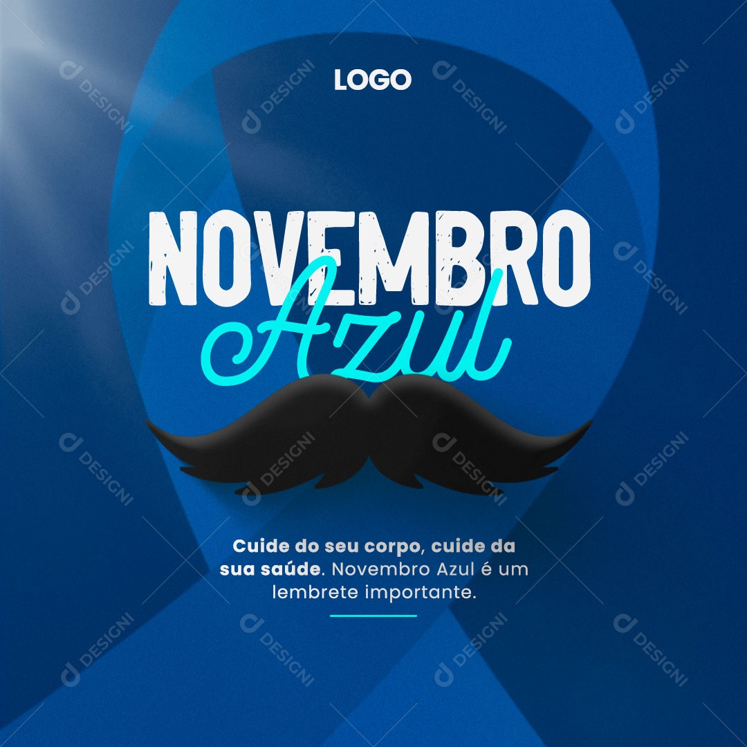 Novembro Azul Cuide Do Seu Corpo Social Media PSD Editável