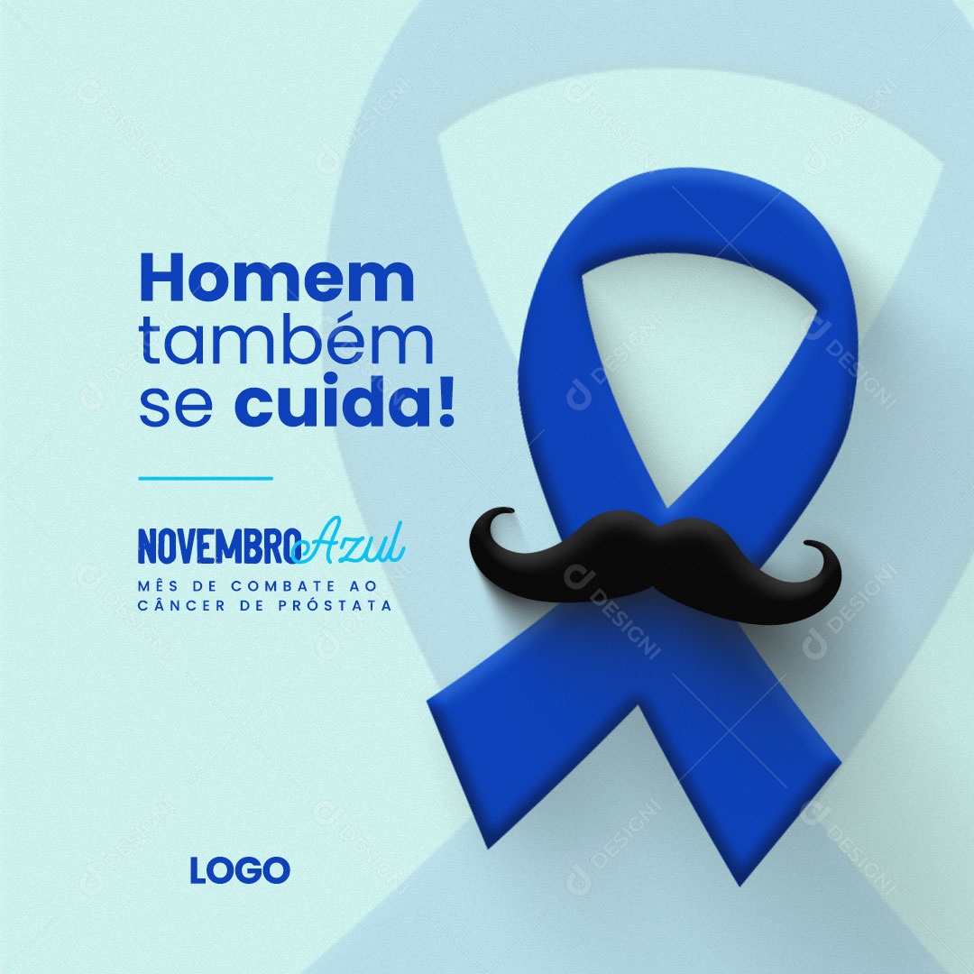 Social Media Homem Também Se Cuida Novembro Azul PSD Editável