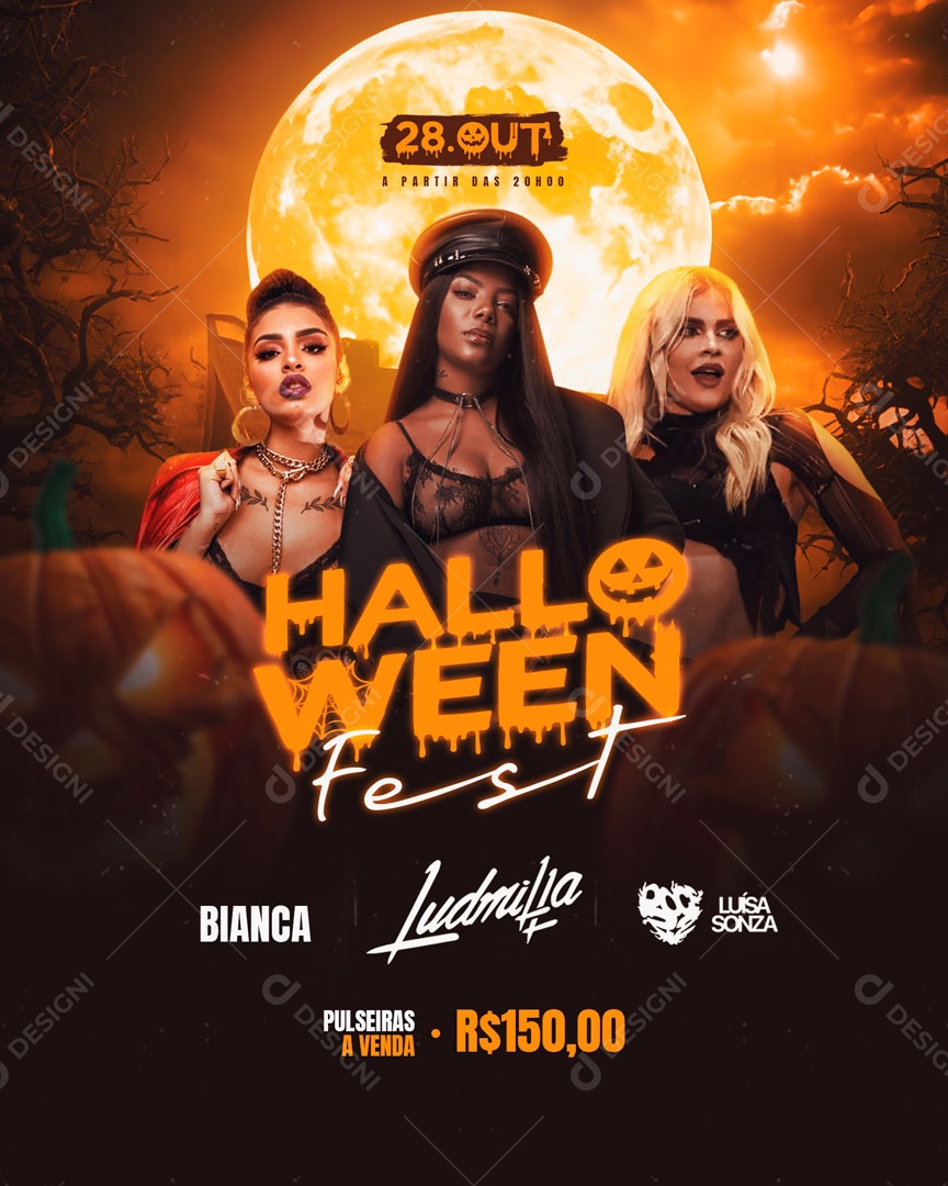 Flyer Feed Halloween Fest Social Media PSD Editável