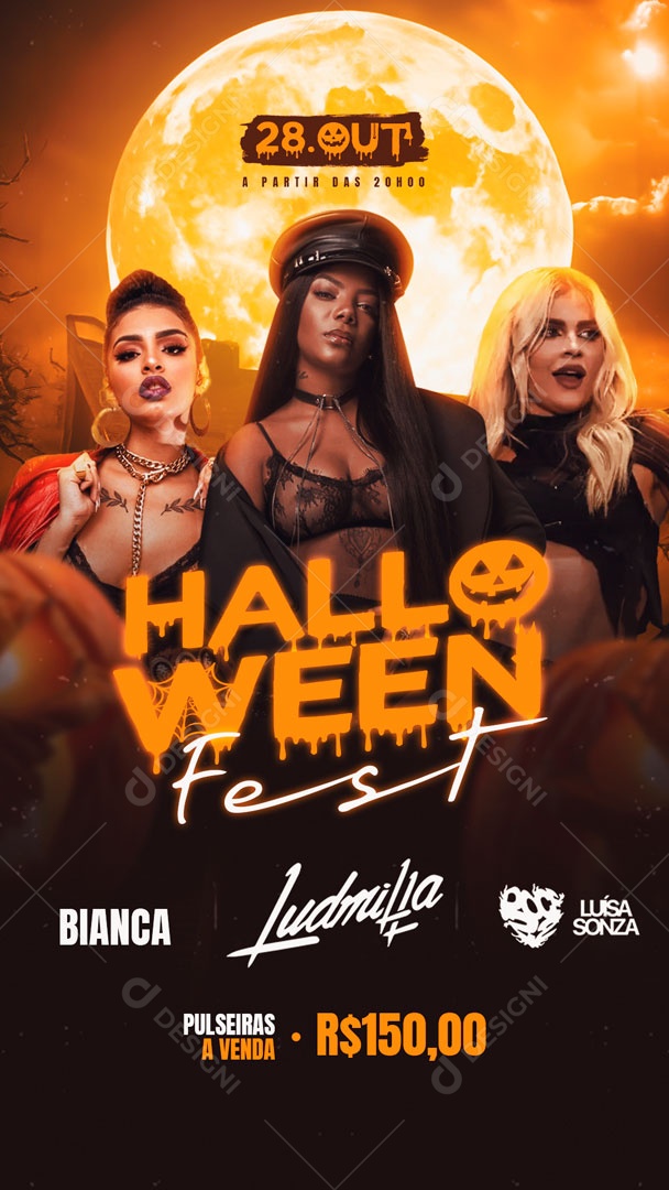 Flyer Story Halloween Fest Social Media PDS Editável