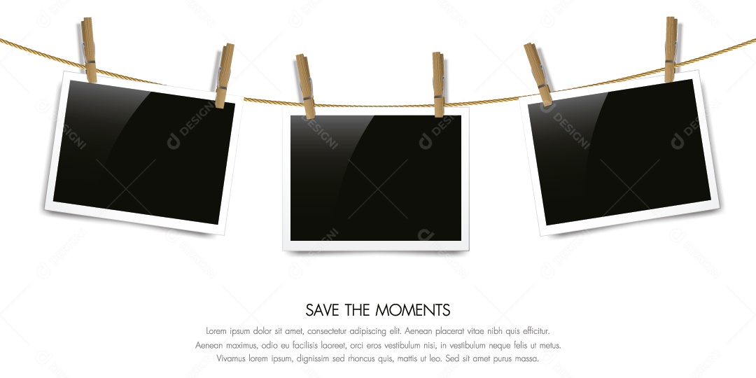 Fotografia Pendurada Ilustração Vetor EPS