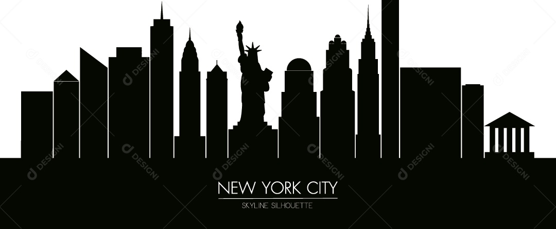 Skyline de Nova York Ilustração Vetor EPS