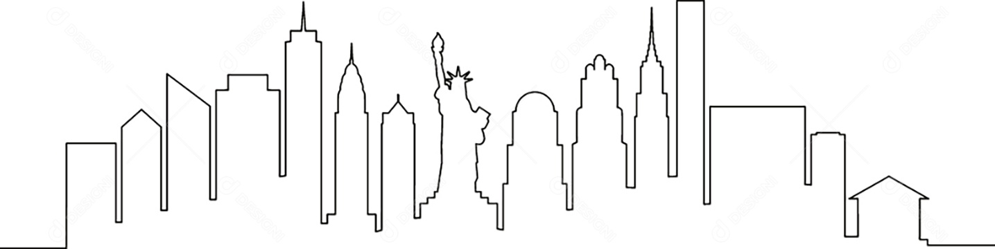 Skyline de Nova York Ilustração Vetor EPS