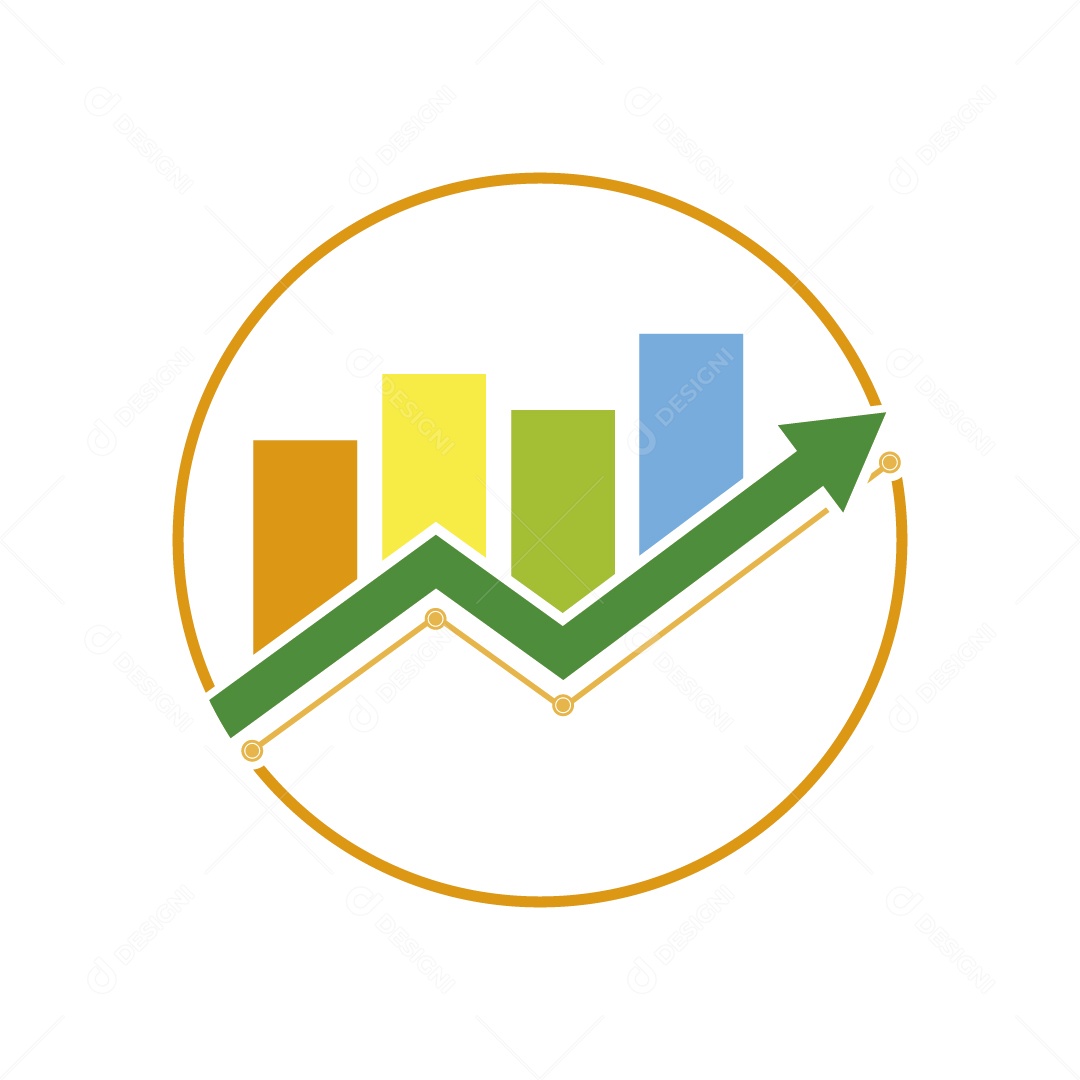 Ícone de Gráfico Crescente Ilustração Vetor EPS