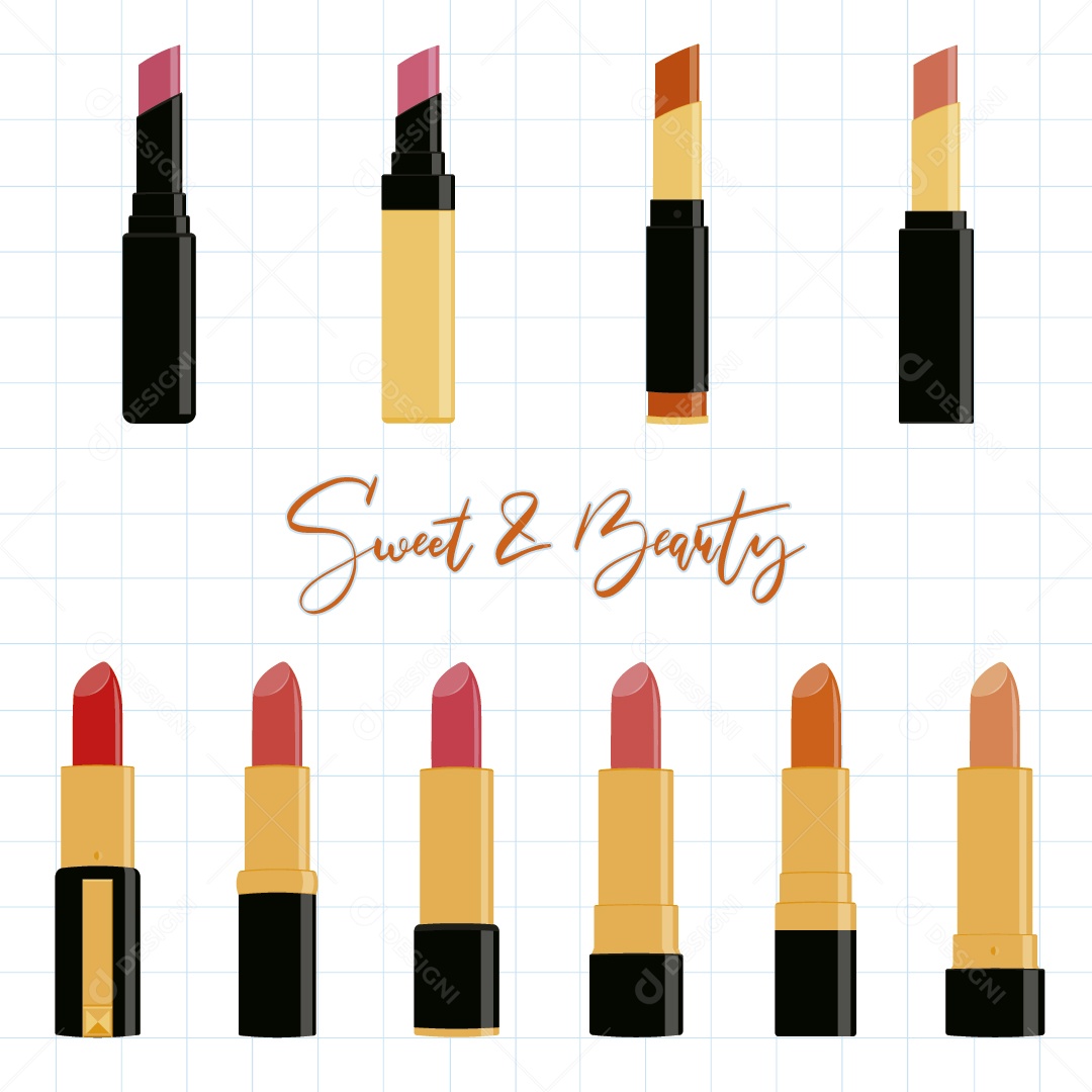 Conjunto de Batons Coloridos lustração Vetor EPS