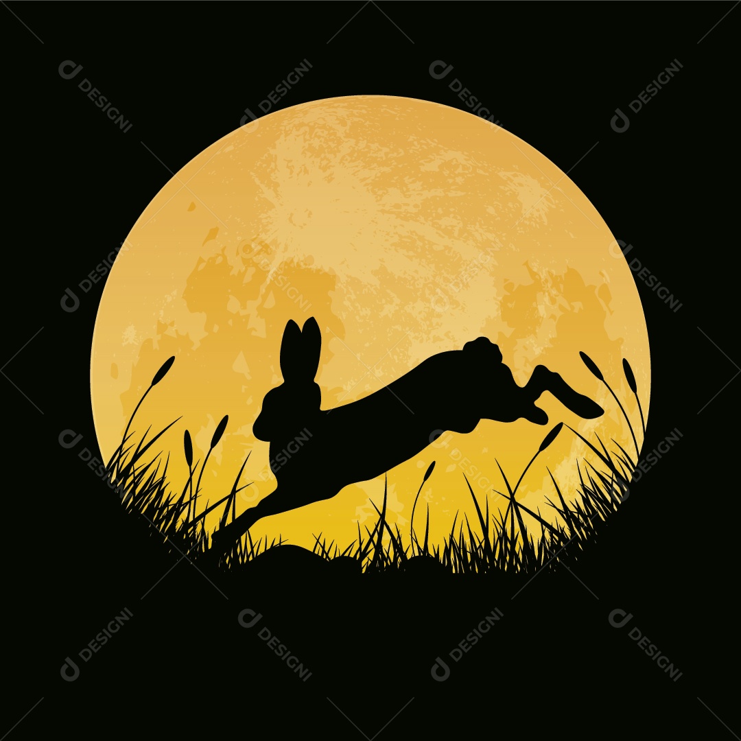 Silhueta de Coelho de Vetor EPS