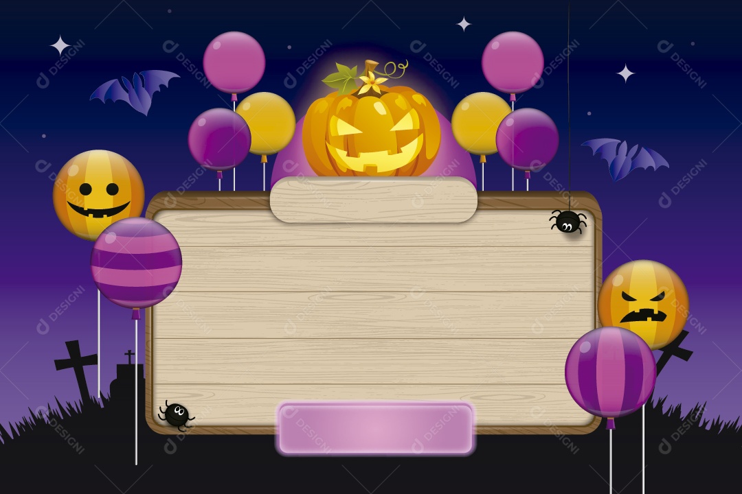Placa do Halloween Ilustração Vetor EPS
