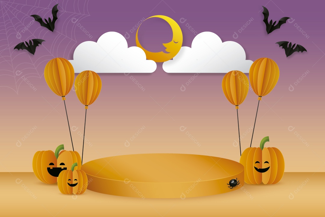 Cenário de Pódio do Halloween Vetor EPS