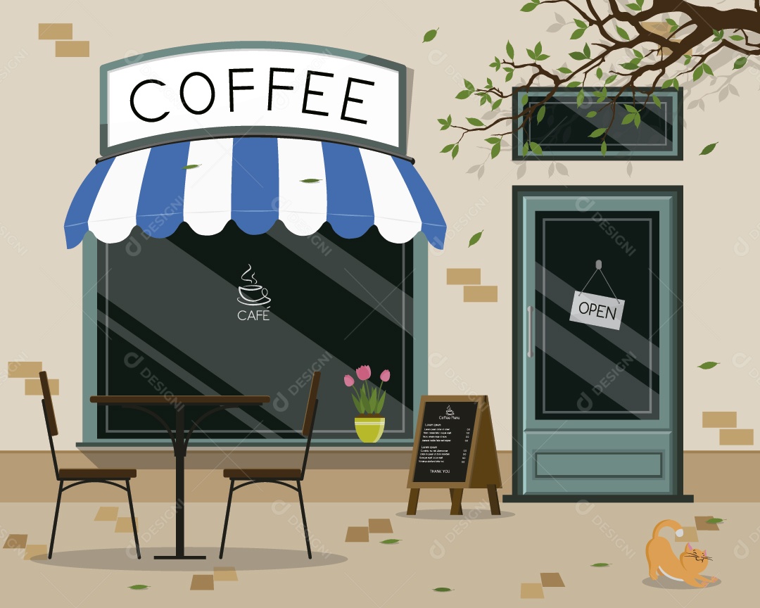 Cafeteria Ilustração Vetor EPS