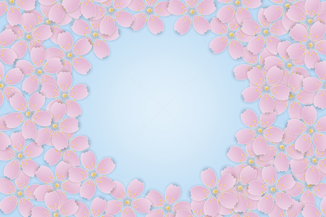 Moldura de Flores Ilustração Vetor EPS