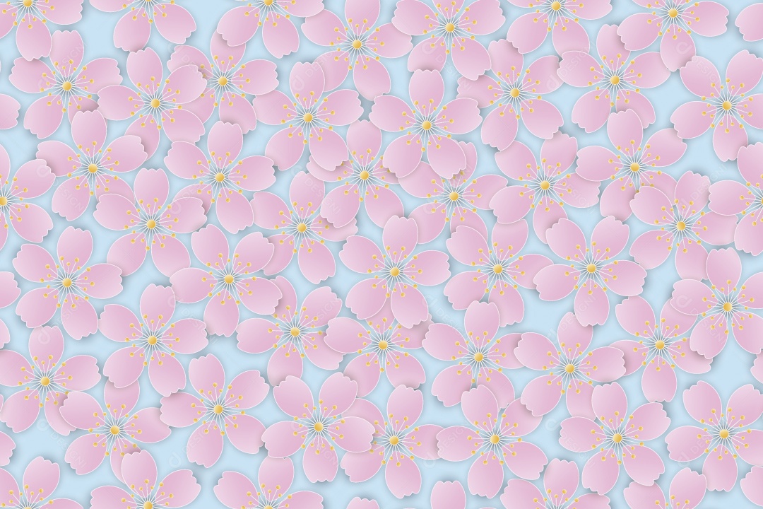Background de Flores Ilustração Vetor EPS