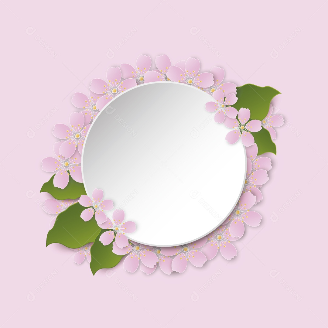 Moldura de Flores Ilustração Vetor EPS