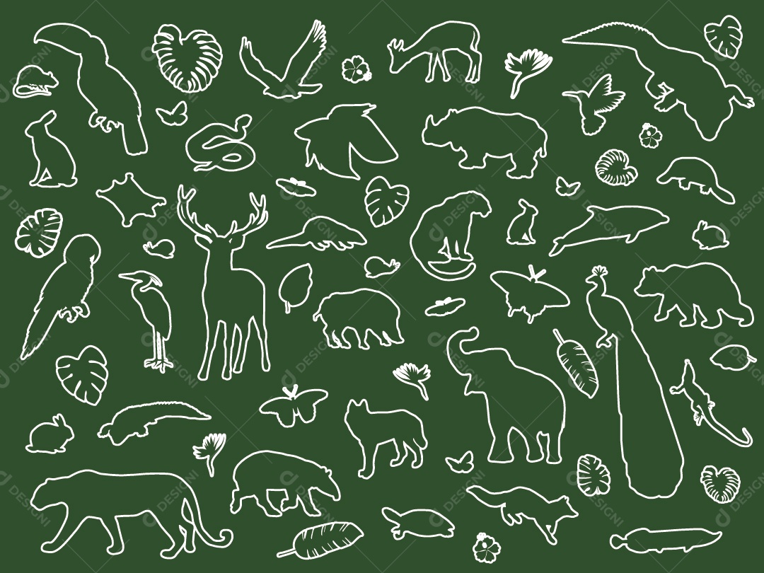 Background de Desenhos de Animais Ilustração Vetor EPS