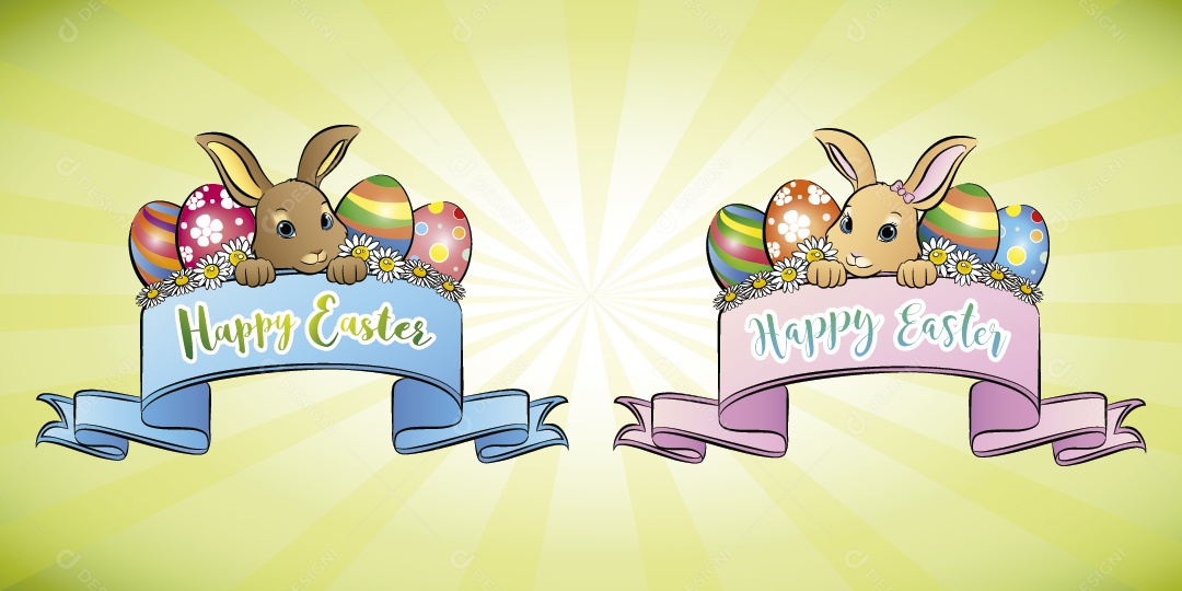 Feliz Páscoa Ilustração Vetor EPS