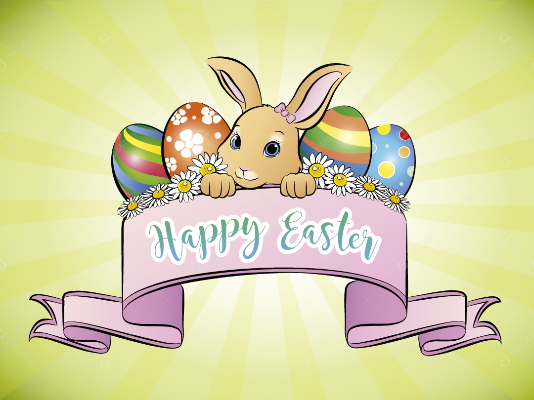 Feliz Páscoa Ilustração Vetor EPS