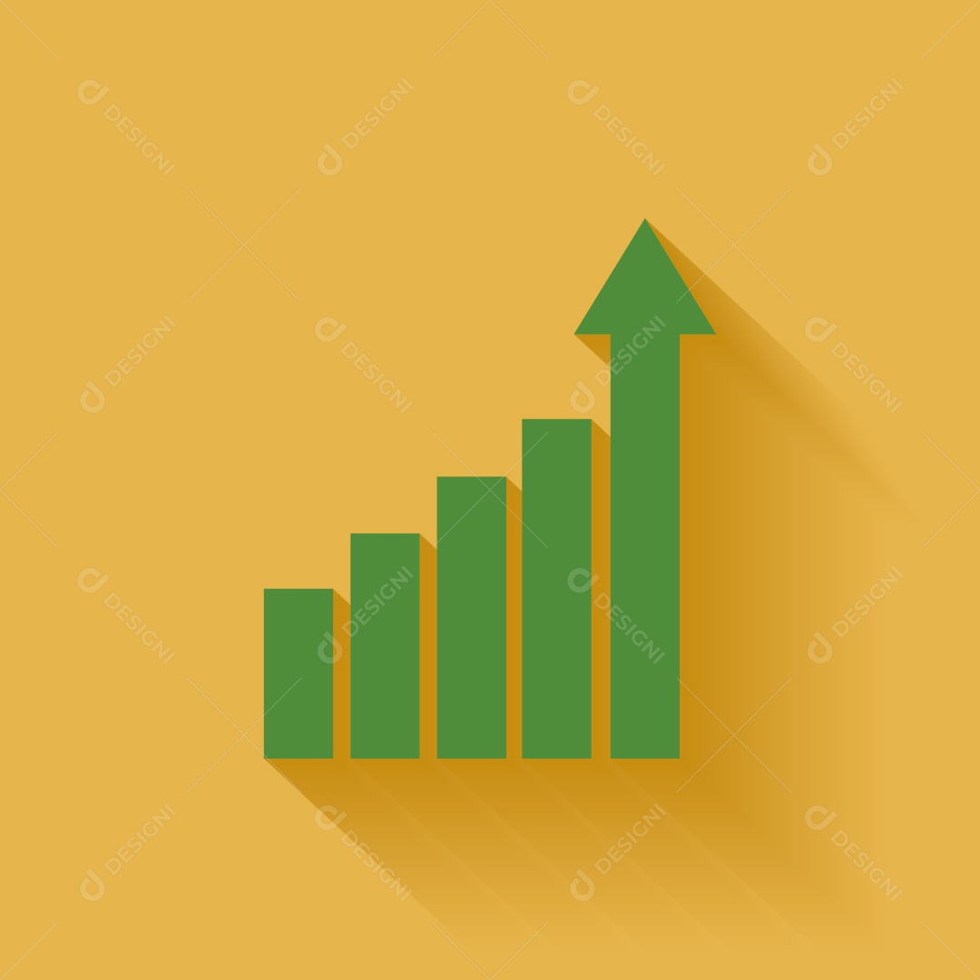 Ícone de Gráfico Crescente Ilustração Vetor EPS