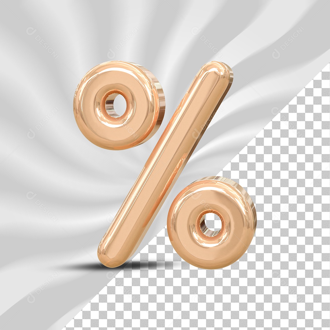 Porcentagem Rosa Elemento 3D para Composição PSD