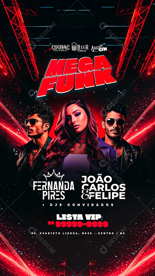 Story Flyer Mega Funk Fernanda Pires João Carlos & Felipe Social Media PSD Editável