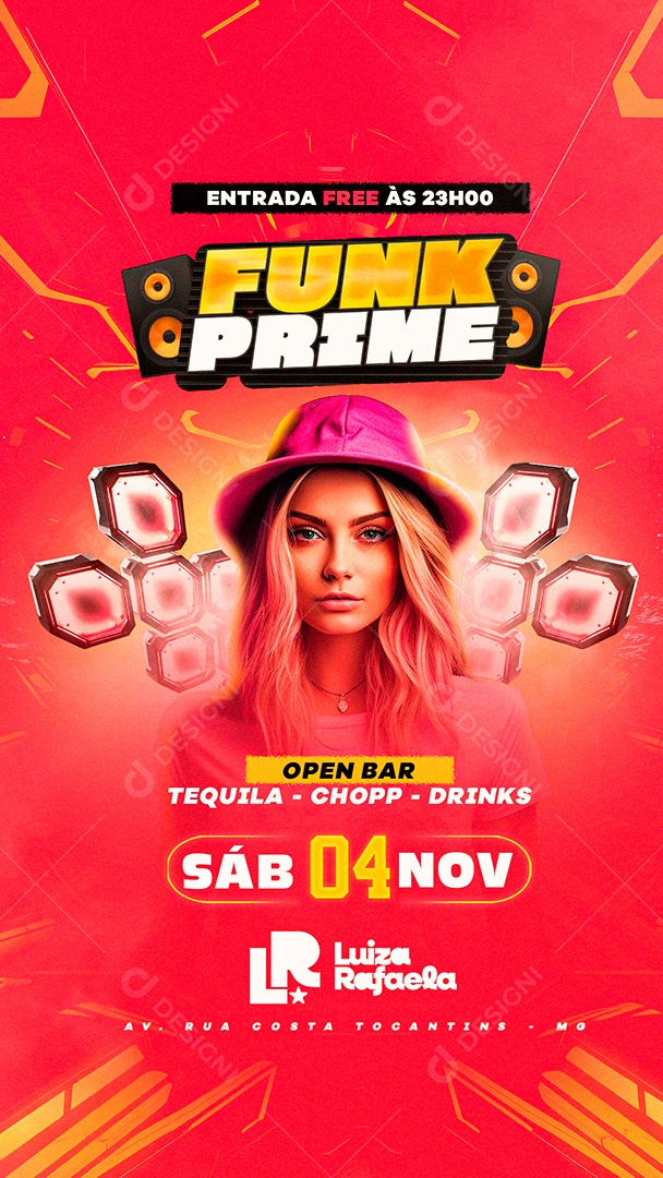 Story Flyer Funk Prime Open Bar Luiza Rafaela Social Media PSD Editável